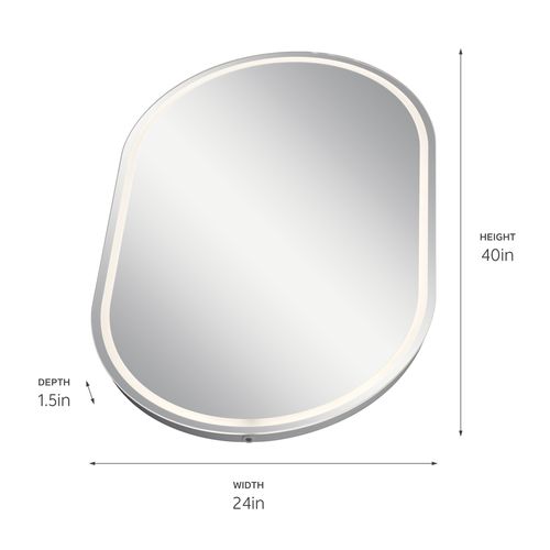 Main product image of Menillo 32" LED Vanity Mirror w/ Etched Glass (White)