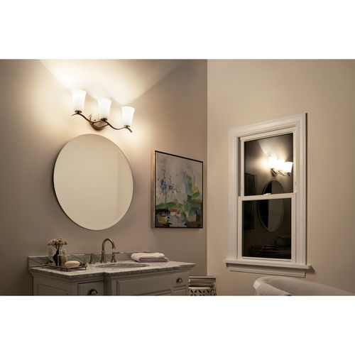 Main product image of Armida 23" 3 Light Vanity Light w/ Satin Etched White Glass (Brushed Nickel)