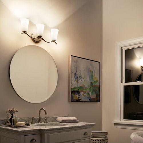 Main product image of Armida 23" 3 Light Vanity Light w/ Satin Etched White Glass (Brushed Nickel)