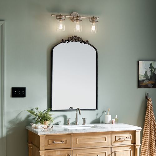 Main product image of Brinley 24" 3 Light Vanity Light w/ Clear Glass (Brushed Nickel)