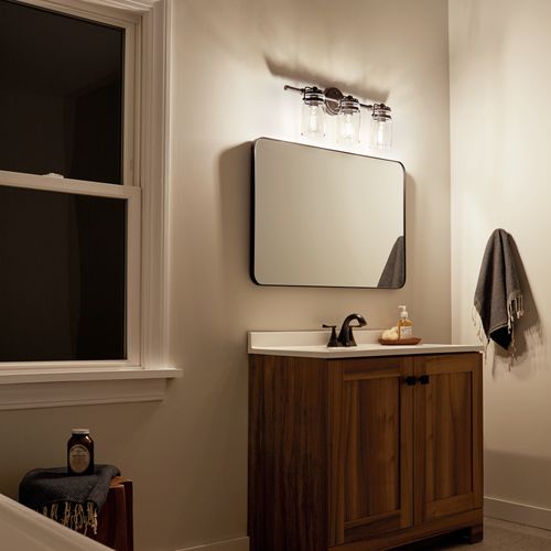 Main product image of Brinley 24" 3 Light Vanity Light w/ Clear Glass (Olde Bronze)