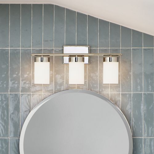 Main product image of Ciona 24" 3 Light Vanity Light w/ Round Ribbed Glass (Polished Nickel)