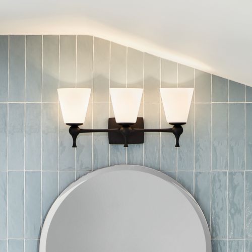 Main product image of Cosabella 24" 3 Light Vanity Light w/ Etched White Glass (Black)
