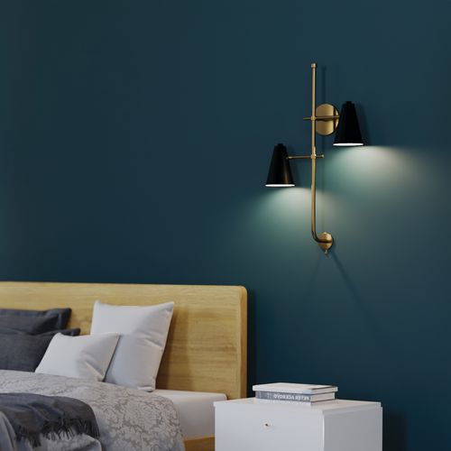 Main product image of Sylvia 2 Light Wall Sconce (Black) and (Natural Brass)