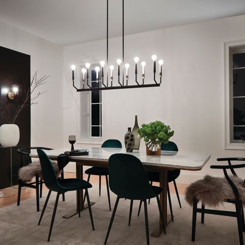 Main product image of Armand 42.75" 12 Light Linear Chandelier (Black/Bronze)