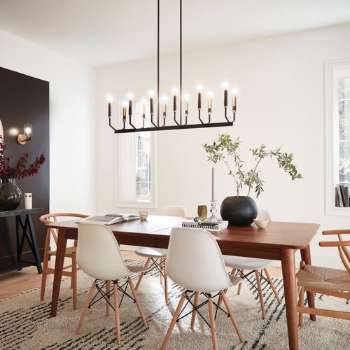 Main product image of Armand 42.75" 12 Light Linear Chandelier (Black/Bronze)