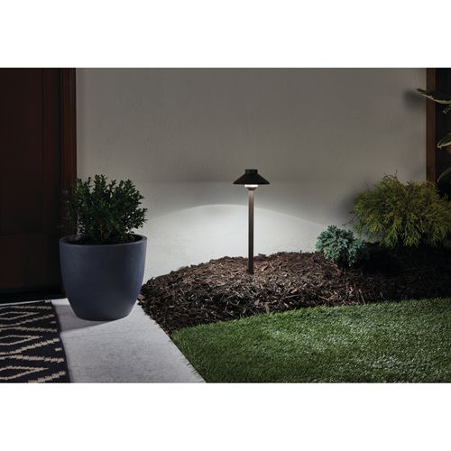 Main product image of Stepped Dome 12V 2700K Path Light Textured (Architectural Bronze)