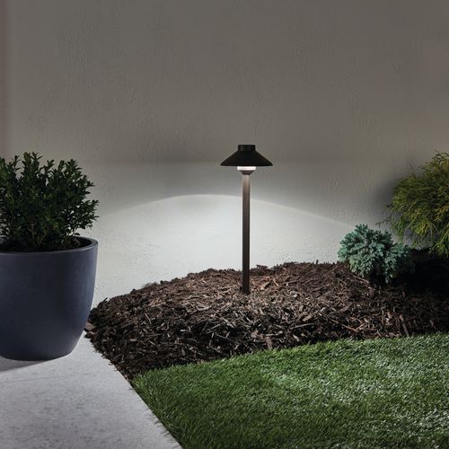 Main product image of Stepped Dome 12V 2700K Path Light Textured (Architectural Bronze)