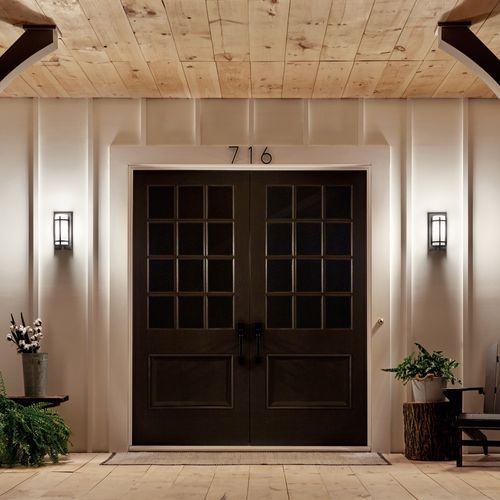 Main product image of Camden 11" 1 Light Outdoor Wall Light w/ Opal Etched Glass (Anvil Iron)