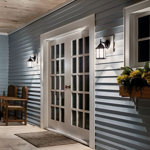 Main product image of Chesapeake 11.75" 1 Light Outdoor Wall Light w/ Clear Beveled Glass (Black)