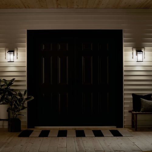 Main product image of Toman 10.25" LED Outdoor Wall Light w/ Satin Etched Glass (Olde Bronze)