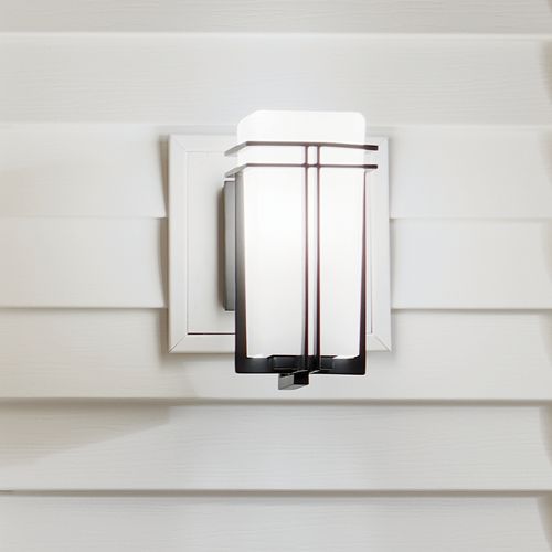 Main product image of Tremillo 11.75" 1 Light Outdoor Wall Light w/ Satin Etched Cased Opal (Black)