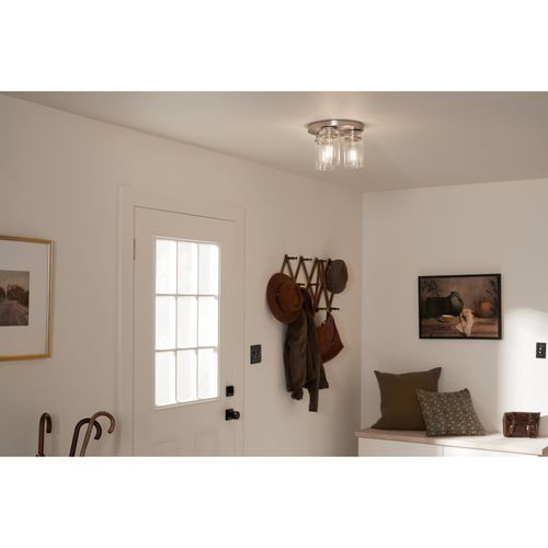 Main product image of Brinley 11.75" 3 Light Flush Mount w/ Clear Glass (Brushed Nickel)