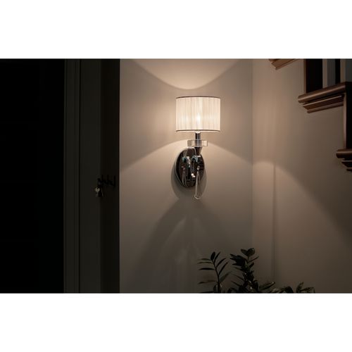Main product image of Parker Point 15.5" 1 Light Wall Sconce w/ Optical Crystal Accents and Organza Fabric (Chrome)