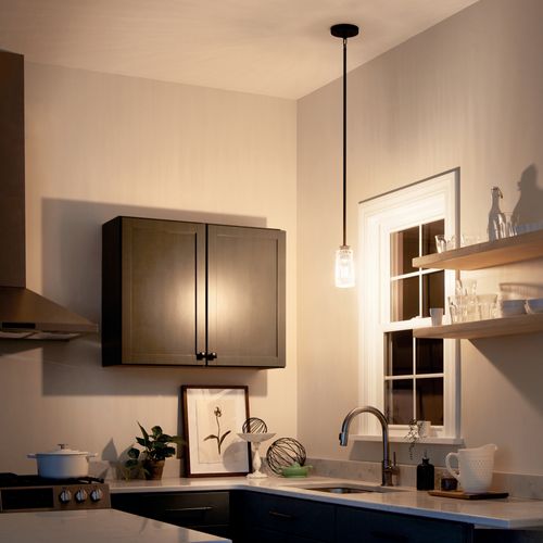 Main product image of Braelyn 8.5" 1 Light Mini Pendant w/ Clear Seeded Glass (Olde Bronze)