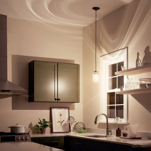Main product image of Brinley 7.75" 1 Light Mini Pendant w/ Clear Glass (Olde Bronze)
