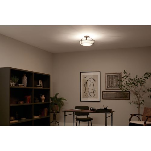 Main product image of Alkire 16.5" 3 light Semi Flush w/ Satin Etched White Glass (Olde Bronze)