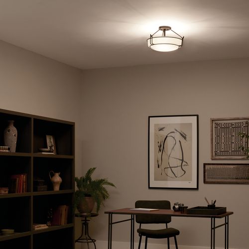 Main product image of Alkire 16.5" 3 light Semi Flush w/ Satin Etched White Glass (Olde Bronze)