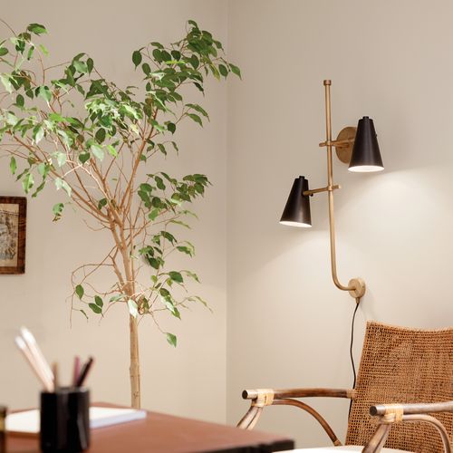Main product image of Sylvia 2 Light Wall Sconce (Black) and (Natural Brass)