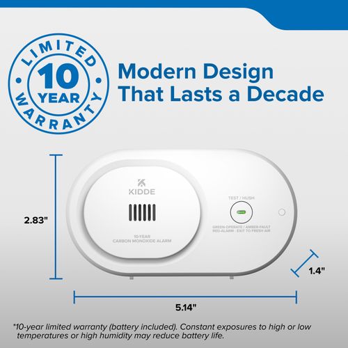 Main product image of COB10 Carbon Monoxide Detector w/ LED Status Lights, 10-Year Battery