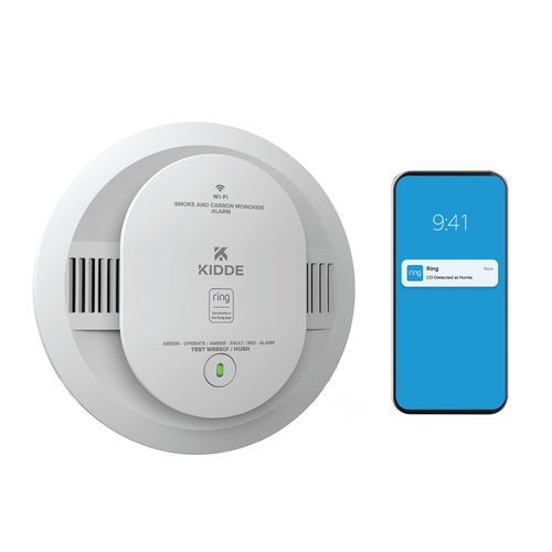 Main product image of RGCUAR-RW Smoke & Carbon Monoxide Detector, Ring App Enabled, Wire-Free Interconnectivity, AA Battery Powered