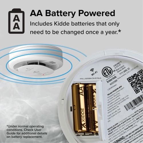 Main product image of RGSAR-RW Smoke Detector, Ring App Enabled, Wire-Free Interconnectivity, AA Battery Powered