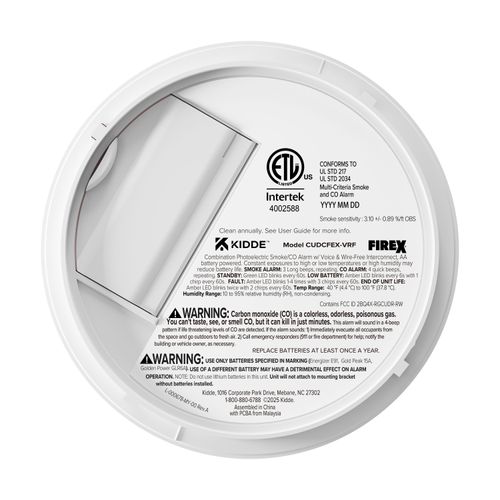 Main product image of CUDCFEX-VRF Smoke & Carbon Monoxide Alarm w/ Wire-Free Interconnect, AA Battery-Powered