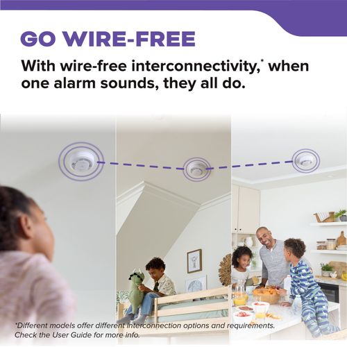 Main product image of 30CUDR-VRF Smoke & Carbon Monoxide Alarm w/ Wire-Free Interconnect, AA Battery-Powered
