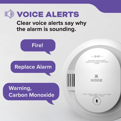 Main product image of 30CUDR-VRF Smoke & Carbon Monoxide Alarm w/ Wire-Free Interconnect, AA Battery-Powered