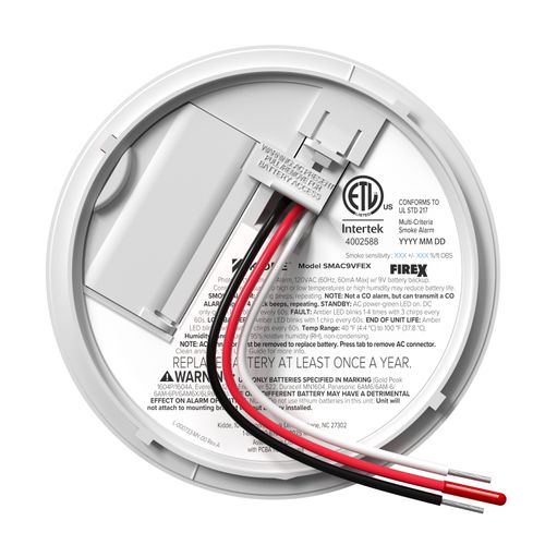 Main product image of SMAC9VFEX Hardwired Smoke Detector w/ 9V Battery Backup & 85 dB Alarm (Pack of 10)