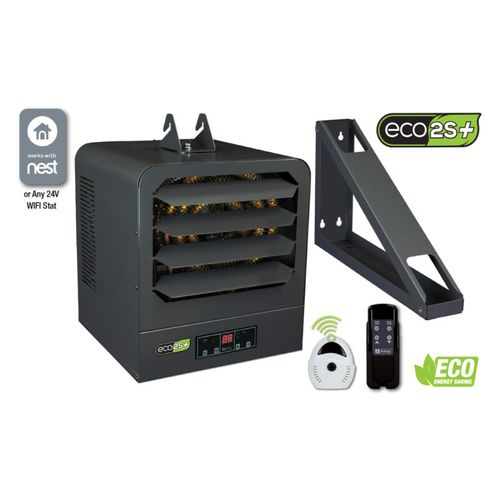 Main product image of 240V, 4kW KB Electronic 2-Stage Unit Heater 1Ph, 24V Control, w/ Remote Sensor (Gray)
