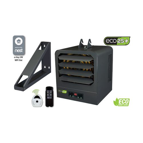 Main product image of 240V, 4kW KB Electronic 2-Stage Unit Heater 1Ph, 24V Control, w/ Remote Sensor (Gray)