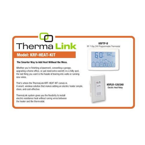 Main product image of Radio Frequency Programmable Thermostat Kit for Line Voltage Heat with Electric Heat Relay