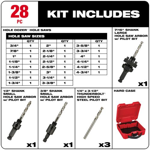 Main product image of 28 Piece Hole Dozer All Purpose Professional Hole Saw Kit