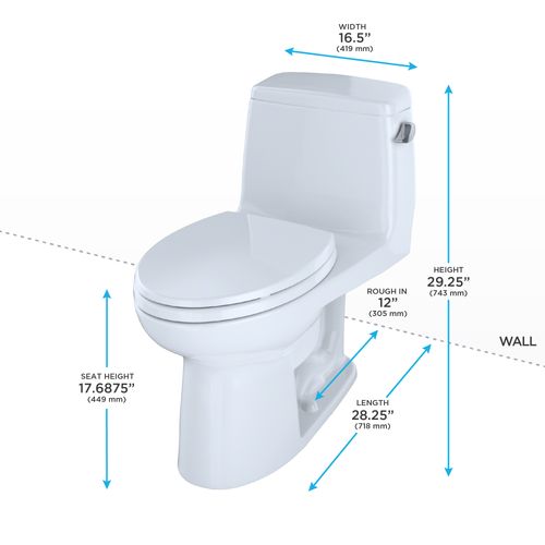 Main product image of MS854114SLR#01 Ultramax 1-Piece Elongated 1.6 GPF Ada Compliant Toilet w/ Right Hand Trip Lever (Cotton White)