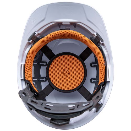 Main product image of Hard Hat, Vented, Cap Style with Rechargeable Headlamp, White