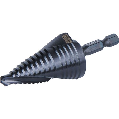 Main product image of Step Drill Bit, Quick Release, Double Spiral Flute, 7/8 to 1-1/8"