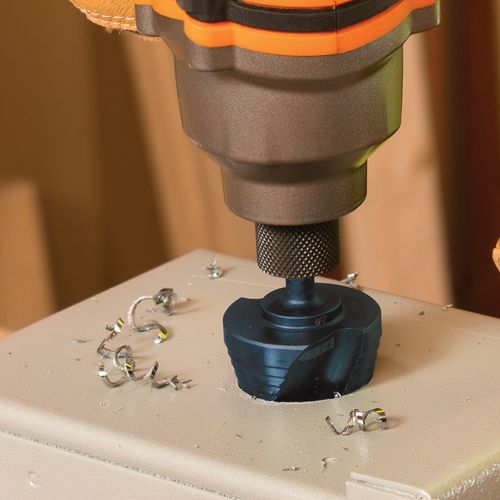 Main product image of Step Drill Bit, Quick Release, Double Spiral Flute, 7/8 to 1-3/8"
