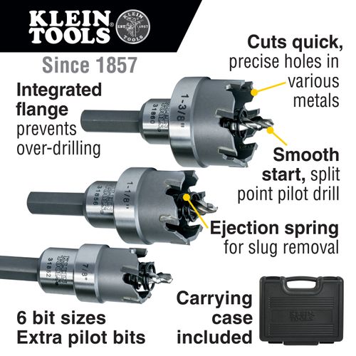 Main product image of Hole Cutter Kit, Master Electrician Hole Cutter, 8-Piece, 31873