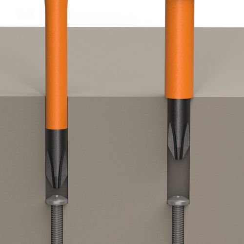 Main product image of Flip-Blade Insulated Screwdriver, 2-in1, Ph Bit #1, Sl Bit 3/16", 32286