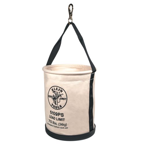 Main product image of Canvas Bucket, Wide Straight-Wall with Pocket, Swivel Snap, 12", 5109PS