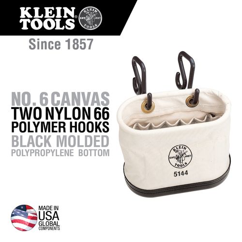Main product image of Canvas Bucket, 15-Pocket Aerial Oval Bucket with Hooks, 5144