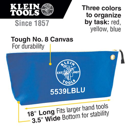 Main product image of Zipper Bags, Large Canvas Tool Pouches, Assorted Colors, 3-Pack, 5539LCPAK