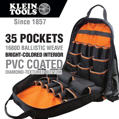 Main product image of Tradesman Pro Tool Bag Backpack, 35 Pockets, Black, 17.5", 55475