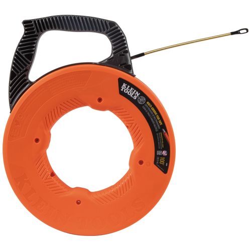 Main product image of Multi-Groove Fiberglass Fish Tape with Spiral Steel Leader, 100', 56380
