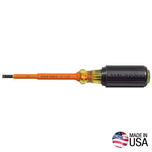 Main product image of Insulated Screwdriver, 3/16" Cabinet, 4" Round Shank, 601-4-INS
