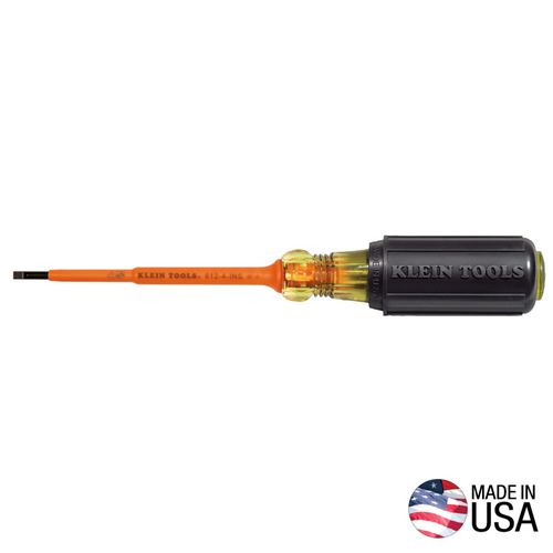 Main product image of Insulated Screwdriver, 1/8" Slotted, 4" Round Shank, 612-4-INS