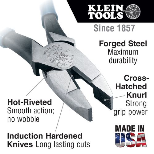 Main product image of Lineman's Pliers, Side Cutters with New England Nose, 8", D201-8NE
