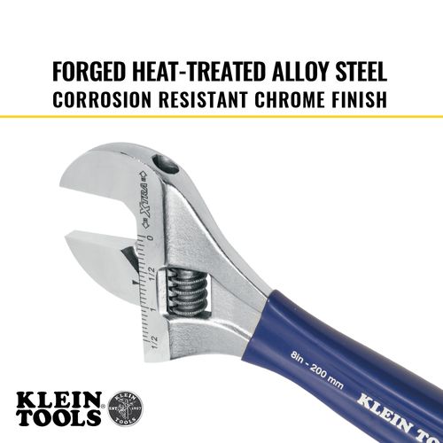 Main product image of Adjustable Wrench, Extra-Wide Jaw, 8", D509-8