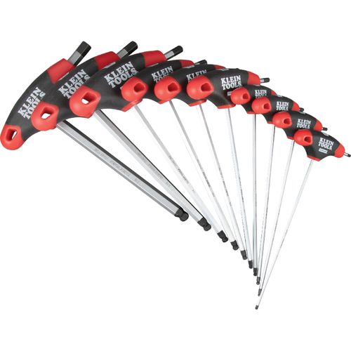 Main product image of Hex Key Set, SAE Ball-End T-Handle, 6", with Stand, 10-Piece, JTH610EB